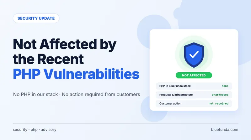 Security Update: BlueFunda Is Not Affected by the Recent PHP Vulnerabilities